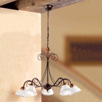 Romantická závesná lampa LIBERTY 5-pl.