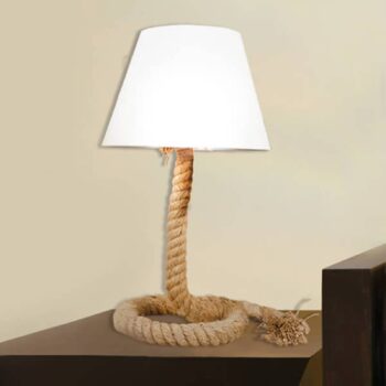 Rope textilná stolná lampa s podstavcom z lana