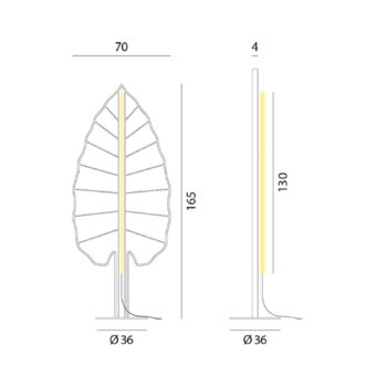 Rotaliana Eden Alocasia stojaca LED lampa, žltá