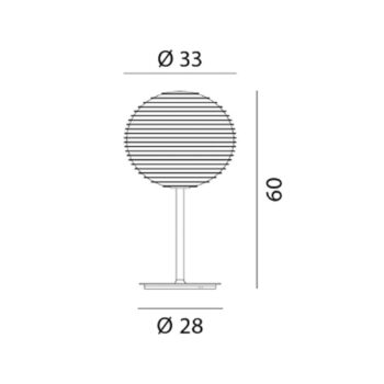 Rotaliana Flow Glass T2 stolová lampa so stojanom