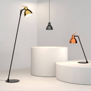 Rotaliana Luxy F0 Glam stojaca lampa, čierna/zlatá