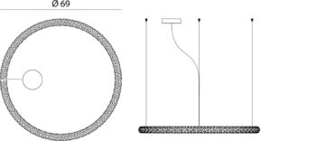Rotaliana Squiggle H1 závesné LED biele Ø 69 cm