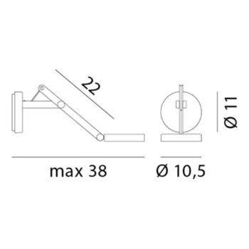 Rotaliana String W0 DTW nástenné svetlo čierna Ag