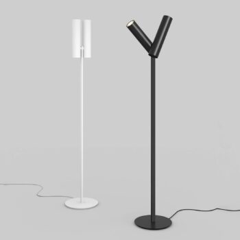Rotaliana Tobu F1 stojacia lampa, 3000K, 90°, čierna