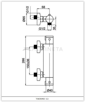 Rubineta - Sprchová termostatická batéria THERMO 12 OLBATH12