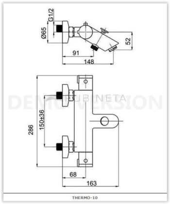 Rubineta - Vaňová termostatická batéria THERMO 10 OLBATH10