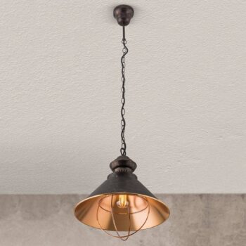 Rustikálna závesná lampa Shanta, jedno-plameňová