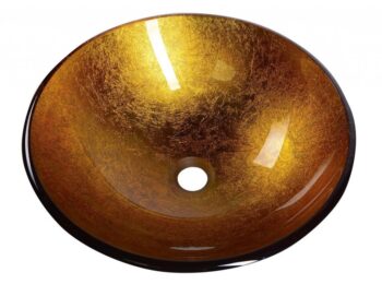 SAPHO - AGO sklenené umývadlo na dosku priemer 42cm, zlato oranžová 2501-19
