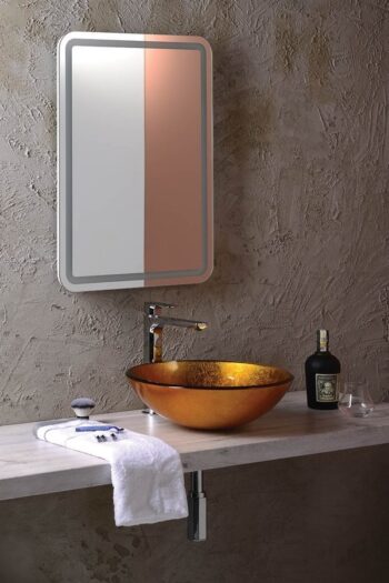 SAPHO - AGO sklenené umývadlo na dosku priemer 42cm, zlato oranžová 2501-19