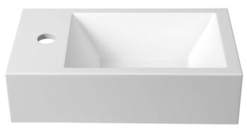 SAPHO - AMAROK liaty mramor umývadlo 40x22cm, biele, batéria vľavo AR400