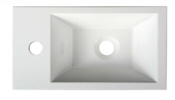 SAPHO - AMAROK liaty mramor umývadlo 40x22cm, biele, batéria vľavo AR400
