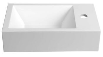 SAPHO - AMAROK liaty mramor umývadlo 40x22cm, biele, batéria vpravo AR500