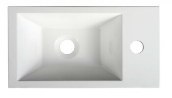 SAPHO - AMAROK liaty mramor umývadlo 40x22cm, biele, batéria vpravo AR500