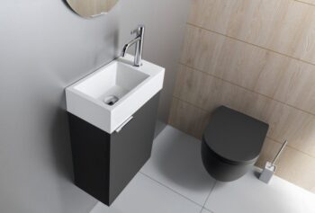 SAPHO - AMAROK liaty mramor umývadlo 40x22cm, biele, batéria vpravo AR500