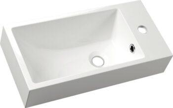 SAPHO - ARIANA liaty mramor umývadlo 50x25cm, biele, batéria vpravo SM016