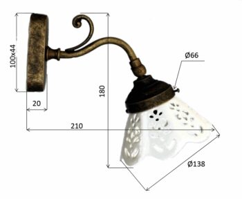SAPHO - BARI svietidlo E14, 40W, 230V, IP21, keramické tienitko, bronz MC811