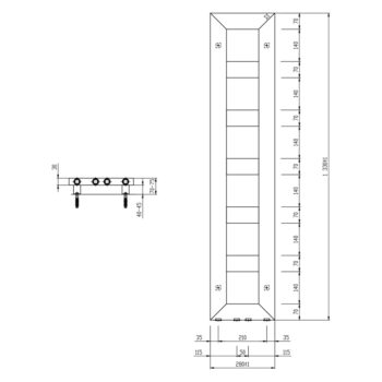 SAPHO - BLOCK vykurovacie teleso 280x1330 čierna matná IR181