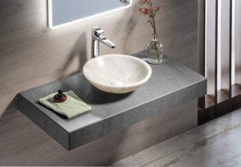 SAPHO - BLOK kamenné umývadlo Ø 40 cm, biely mramor, leštený 2401-34