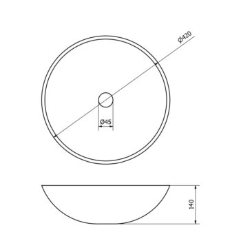 SAPHO - BLOK kamenné umývadlo Ø 42 cm, biela carrata mat 2401-42