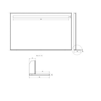 SAPHO - BRETO zrkadlo  s LED osvetlením a policou 100x60,8cm BT100