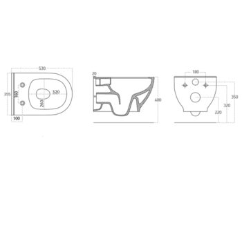 SAPHO - BRILLA závesná WC misa, Rimless, 36,5x53cm, biela 100614