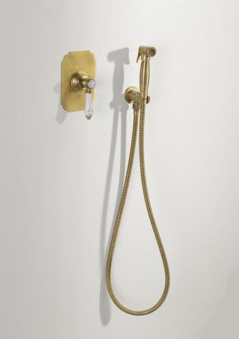 SAPHO - Bidetová sprcha retro s hadicou a držiakom sprchy s vyústením, bronz 9106
