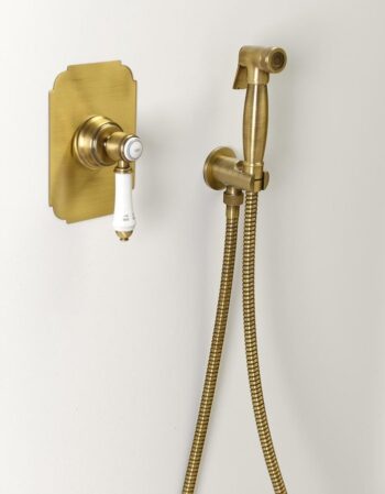 SAPHO - Bidetová sprcha retro s hadicou a držiakom sprchy s vyústením, bronz 9106