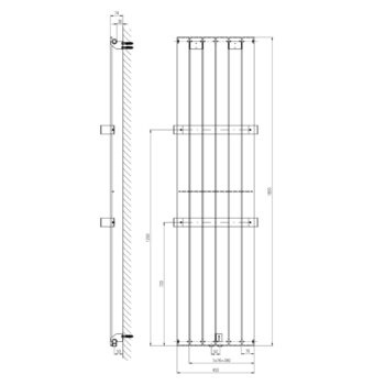 SAPHO - COLONNA vykurovacie teleso 450x1800, bridlica s texturou IR147
