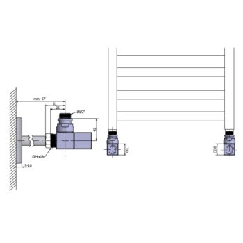 SAPHO - CUBE pripojovacia sada ventilov ručná rohová, chróm CP4010S