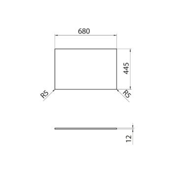 SAPHO - Doska Rockstone 680x12x445, biela matná DTR68-0101