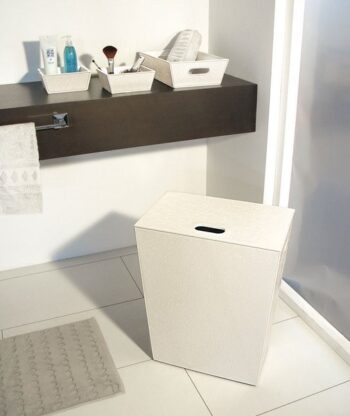 SAPHO - ECO PELLE kôš na prádlo 43x48x26cm, krémová 2462CR