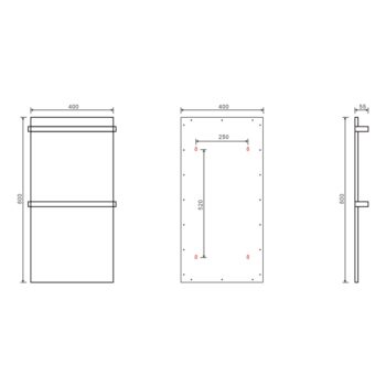 SAPHO - ELMIS elektrický sušiak uterákov 400x800 120 W, hliník, čierny mat EB430