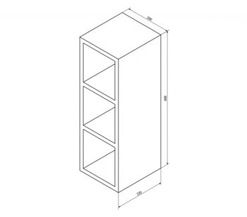 SAPHO - ESPACE otvorená policová skrinka 20x60x22cm,biela ESC140-3030