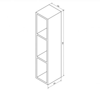 SAPHO - ESPACE otvorená policová skrinka 20x94x22cm,biela ESC130-3030