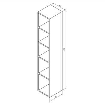 SAPHO - ESPACE otvorená policová skrinka 30x172x32cm,biela ESC160-3030