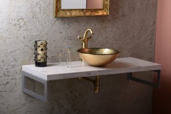 SAPHO - FIANNA sklenené umývadlo na dosku priemer 42cm, bronz 2501-21