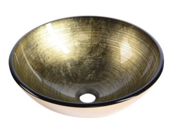 SAPHO - FIANNA sklenené umývadlo na dosku priemer 42cm, bronz 2501-21