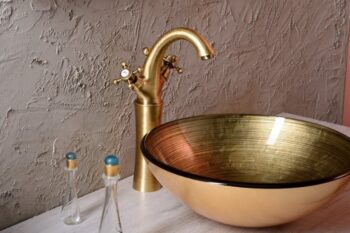 SAPHO - FIANNA sklenené umývadlo na dosku priemer 42cm, bronz 2501-21