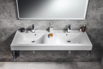 SAPHO - FLAVIA dvojumývadlo 140x50cm, liaty mramor, biela 68141