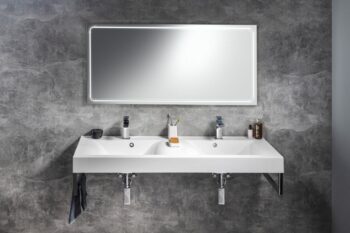 SAPHO - FLAVIA dvojumývadlo 150x50cm, liaty mramor, biela 68154