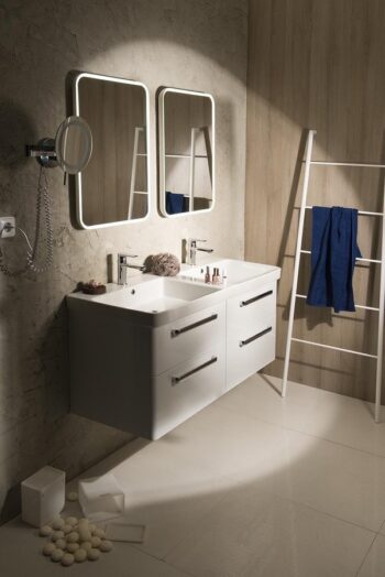 SAPHO - FLOAT LED podsvietené zrkadlo 60x80cm, biela 22572