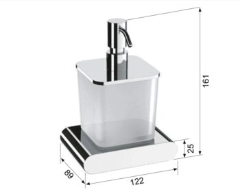 SAPHO - FLORI dávkovač mydla 300ml, mliečne sklo, čierna mat RF019/15