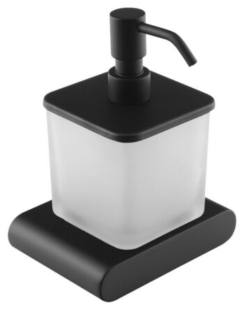 SAPHO - FLORI dávkovač mydla 300ml, mliečne sklo, čierna mat RF019/15
