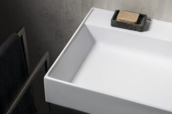 SAPHO - GODIVA dvojité umývadlo, liatý mramor, 119x44cm, bez otvoru, biela GU119-0