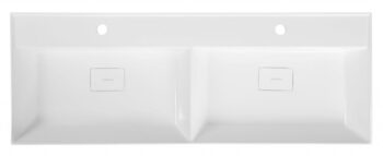 SAPHO - GODIVA dvojité umývadlo, liatý mramor, 119x44cm, biela GU119