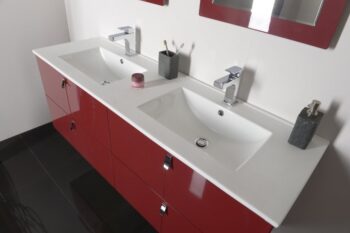 SAPHO - Kúpeľňový set MITRA 120, dvojumývadlo, bordo KSET-007