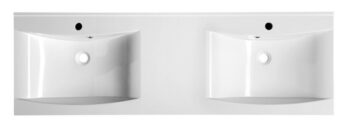 SAPHO - LUCIOLA dvojumývadlo 150x48cm, liaty mramor, biela 50154