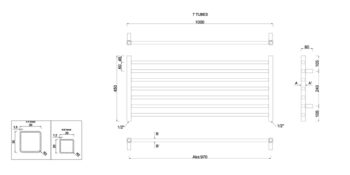 SAPHO - METRO vykurovacie teleso 1000x450 chrom 0411-10