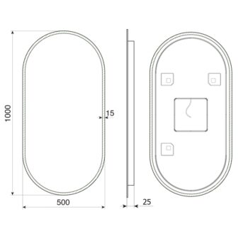 SAPHO - MINOX oválne zrkadlo s LED osvetlením 50x100cm MX250
