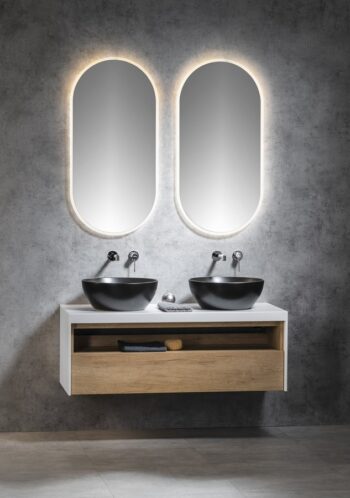 SAPHO - MINOX oválne zrkadlo s LED osvetlením 50x100cm MX250